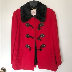 NWT Juicy Couture Red Wool Pea Coat Military